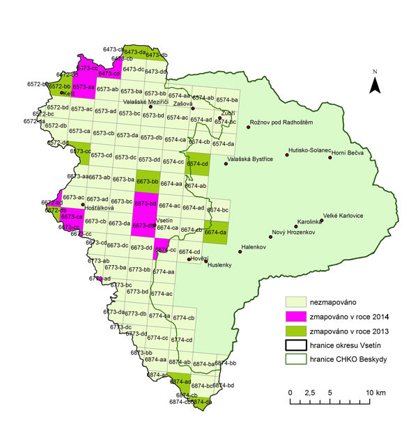 Síťové mapování Vsetín 2013-2014